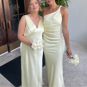 Bec & Bridge Butter Yellow One-Shoulder Gown